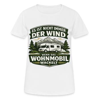 Wohnmobil wackelt – frecher Camper Spruch - Frauen T-Shirt atmungsaktiv - Weiß - Vorne - AI Model Female 172 dark (172cm)