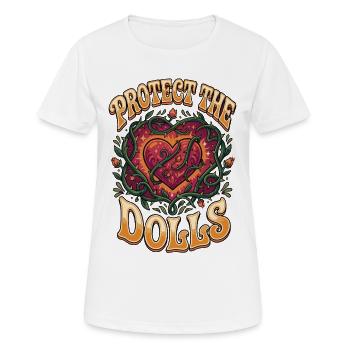 Protect The Dolls Herz Retro - Frauen T-Shirt atmungsaktiv - Weiß - Vorne - AI Model Female 172 dark (172cm)