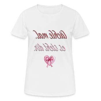 Motivations Shirt - lächle mal. Es steht dir - Frauen T-Shirt atmungsaktiv - Weiß - Vorne - AI Model Female 172 dark (172cm)
