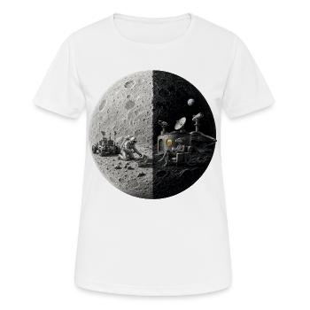 Mondhälfte: Mensch und Raumfahrt - Frauen T-Shirt atmungsaktiv - Weiß - Vorne - AI Model Female 172 dark (172cm)
