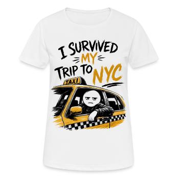 Taxi New York City Gelber Humor NYC Meme - Frauen T-Shirt atmungsaktiv - Weiß - Vorne - AI Model Female 172 dark (172cm)