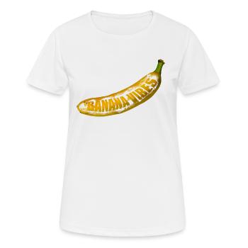 Gelbe Banana Pop Art - Frauen T-Shirt atmungsaktiv - Weiß - Vorne - AI Model Female 172 dark (172cm)
