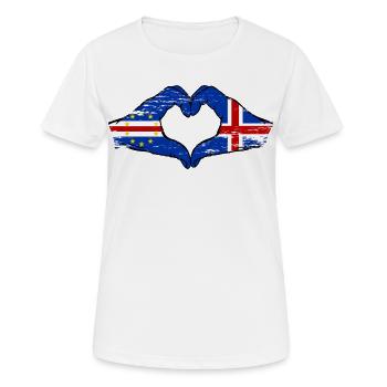 Kap Verde Island Flagge Hände Herzform used - Frauen T-Shirt atmungsaktiv - Weiß - Vorne - AI Model Female 172 dark (172cm)