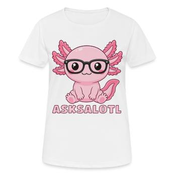 Asksalotl mit Brille Axolotl süß Aquarium Molch - Frauen T-Shirt atmungsaktiv - Weiß - Vorne - AI Model Female 172 dark (172cm)