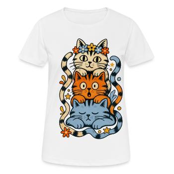 Katzentotem - Frauen T-Shirt atmungsaktiv - Weiß - Vorne - AI Model Female 172 dark (172cm)