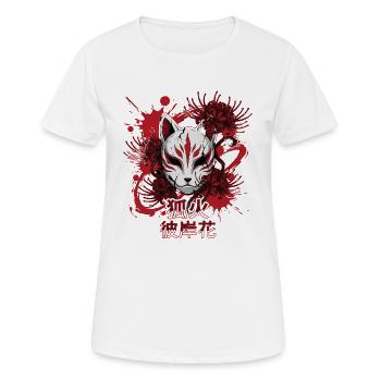 Fuchsmaske im roten Feuerkreis - Frauen T-Shirt atmungsaktiv - Weiß - Vorne - AI Model Female 172 dark (172cm)