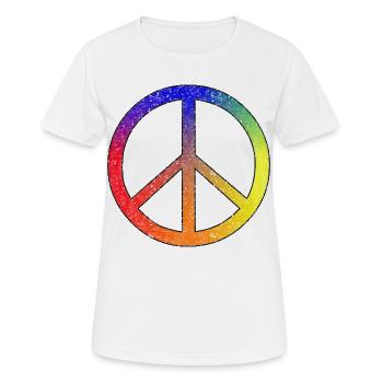 Frieden in Regenbogenfarben - Frauen T-Shirt atmungsaktiv - Weiß - Vorne - AI Model Female 172 dark (172cm)