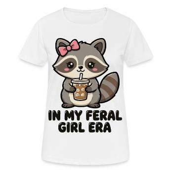 In My Feral Girl Era Waschbär - Frauen T-Shirt atmungsaktiv - Weiß - Vorne - AI Model Female 172 dark (172cm)
