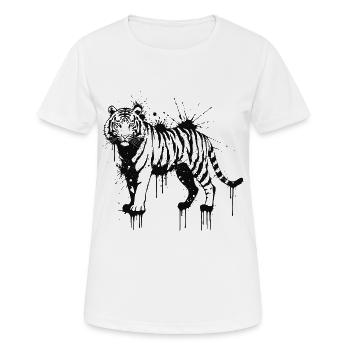 Black Splashed Tiger - Women's Breathable T-Shirt - white - Front - AI Model Female 172 dark (172cm)