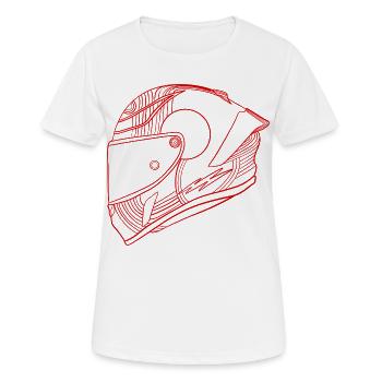 Helm - Frauen T-Shirt atmungsaktiv - Weiß - Vorne - AI Model Female 172 dark (172cm)