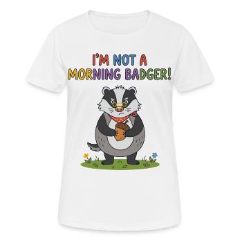 Ich bin kein Morgenkrawatte - Frauen T-Shirt atmungsaktiv - Weiß - Vorne - AI Model Female 172 dark (172cm)