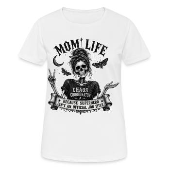 Mom Life Chaos Coordinator Vintage Skull Gothic - Frauen T-Shirt atmungsaktiv - Weiß - Vorne - AI Model Female 172 dark (172cm)
