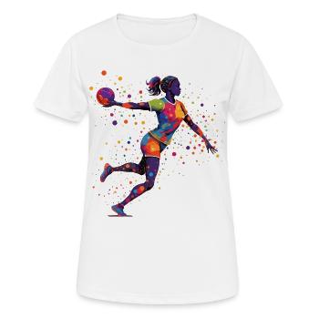 Handball Joueur de handball Entraîneur de handball Don de fan - T-shirt respirant Femme - blanc - Devant - AI Model Female 172 dark (172cm)