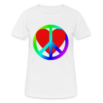 Herz Frieden Regenbogen Symbol - Frauen T-Shirt atmungsaktiv - Weiß - Vorne - AI Model Female 172 dark (172cm)