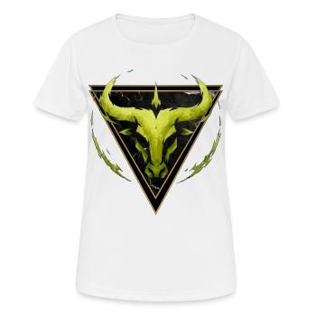 Stier-Erdzeichen – Tierkreis von Kék-Ina - Frauen T-Shirt atmungsaktiv - Weiß - Vorne - AI Model Female 172 dark (172cm)