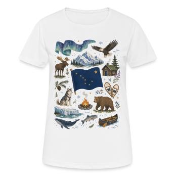 Alaska | Nordlicht, Wildnis & Abenteuer - Frauen T-Shirt atmungsaktiv - Weiß - Vorne - AI Model Female 172 dark (172cm)