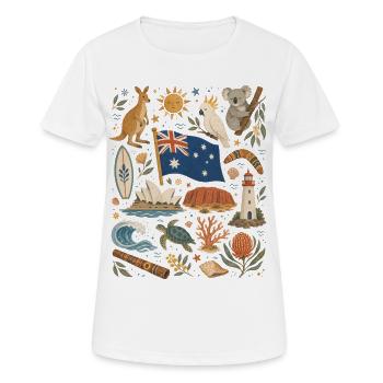 Australia | Outback, Coast & Adventure - Women's Breathable T-Shirt - white - Front - AI Model Female 172 dark (172cm)