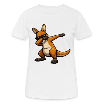 Dabbing Känguru - Frauen T-Shirt atmungsaktiv - Weiß - Vorne - AI Model Female 172 dark (172cm)
