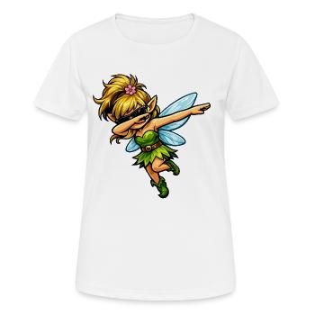 Dabbing Weibliche Fee - Frauen T-Shirt atmungsaktiv - Weiß - Vorne - AI Model Female 172 dark (172cm)
