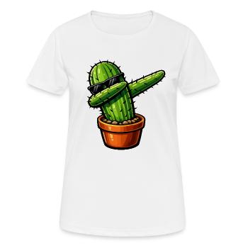 Dabbing Kaktus - Frauen T-Shirt atmungsaktiv - Weiß - Vorne - AI Model Female 172 dark (172cm)