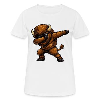 Dabbing Bison - Frauen T-Shirt atmungsaktiv - Weiß - Vorne - AI Model Female 172 dark (172cm)