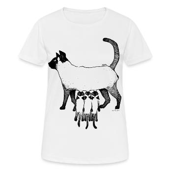 SIAMES-KATZE – MUTTER - Frauen T-Shirt atmungsaktiv - Weiß - Vorne - AI Model Female 172 dark (172cm)