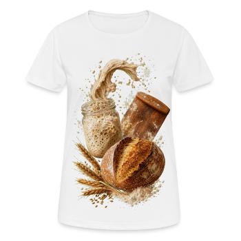 Handwerksbrot und rustikaler Sauerteig - Frauen T-Shirt atmungsaktiv - Weiß - Vorne - AI Model Female 172 dark (172cm)