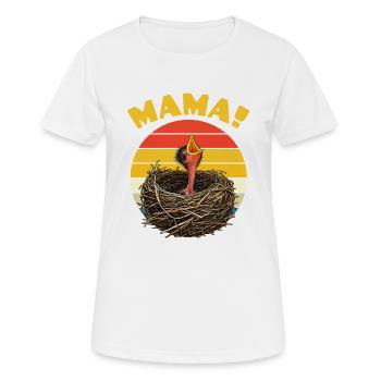 Maman Bébé Oiseau Affamé - T-shirt respirant Femme - blanc - Devant - AI Model Female 172 dark (172cm)