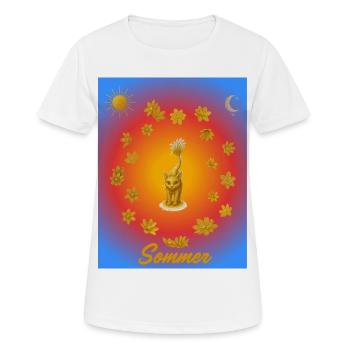 Katzen Sommerglanz - Frauen T-Shirt atmungsaktiv - Weiß - Vorne - AI Model Female 172 dark (172cm)