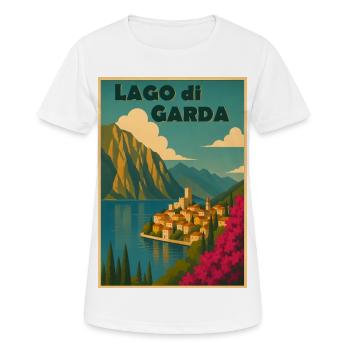 Gardasee  - Frauen T-Shirt atmungsaktiv - Weiß - Vorne - AI Model Female 172 dark (172cm)