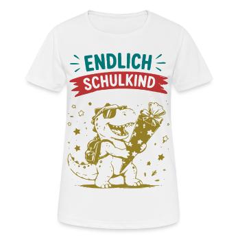 Dino Einschulung 2026 Feier - Frauen T-Shirt atmungsaktiv - Weiß - Vorne - AI Model Female 172 dark (172cm)