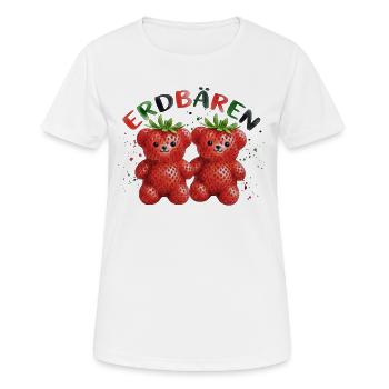 Lustige Erdbären Wortspiel Erdbeere Comic - Frauen T-Shirt atmungsaktiv - Weiß - Vorne - AI Model Female 172 dark (172cm)