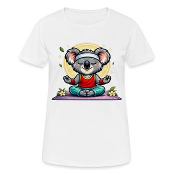 Süßer Koala beim Yoga - Frauen T-Shirt atmungsaktiv - Weiß - Vorne - AI Model Female 172 dark (172cm)