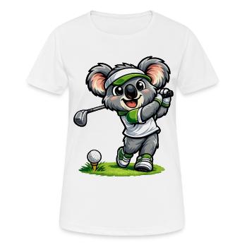 Süßer Koala spielt Golf - Frauen T-Shirt atmungsaktiv - Weiß - Vorne - AI Model Female 172 dark (172cm)