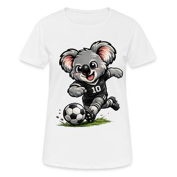 Süßer Koala spielt Fußball - Frauen T-Shirt atmungsaktiv - Weiß - Vorne - AI Model Female 172 dark (172cm)