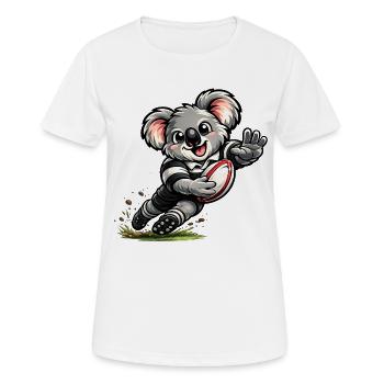 Süßer Koala spielt Rugby - Frauen T-Shirt atmungsaktiv - Weiß - Vorne - AI Model Female 172 dark (172cm)