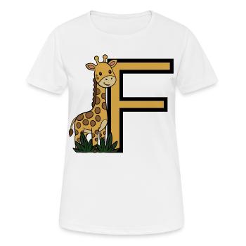 Giraffe Buchstabe F - Frauen T-Shirt atmungsaktiv - Weiß - Vorne - AI Model Female 172 dark (172cm)