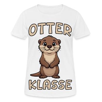 Otter Klasse süßes Otter Einschulung Schüler Tier - Frauen T-Shirt atmungsaktiv - Weiß - Vorne - AI Model Female 172 dark (172cm)