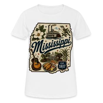 Mississippi Magnolia State Vintage-Aufkleber - Frauen T-Shirt atmungsaktiv - Weiß - Vorne - AI Model Female 172 dark (172cm)
