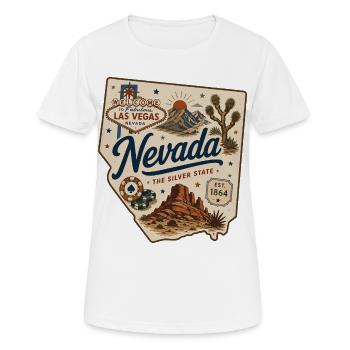 Nevada Silver State Vintage Las Vegas Aufkleber - Frauen T-Shirt atmungsaktiv - Weiß - Vorne - AI Model Female 172 dark (172cm)