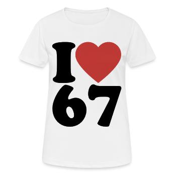 I love six seven | Zahlenduo 6 und 7 - Frauen T-Shirt atmungsaktiv - Weiß - Vorne - AI Model Female 172 dark (172cm)