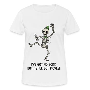 Tanzendes Skelett mit grünem Hut - Frauen T-Shirt atmungsaktiv - Weiß - Vorne - AI Model Female 172 dark (172cm)