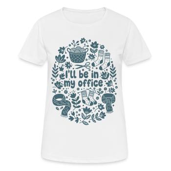 Lustiger Häkelliebhaber, ich bin in meinem Büro Garn - Frauen T-Shirt atmungsaktiv - Weiß - Vorne - AI Model Female 172 dark (172cm)