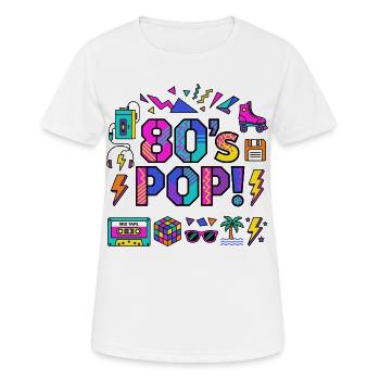 80er-Jahre-Neon-Pop-Vibe - Frauen T-Shirt atmungsaktiv - Weiß - Vorne - AI Model Female 172 dark (172cm)