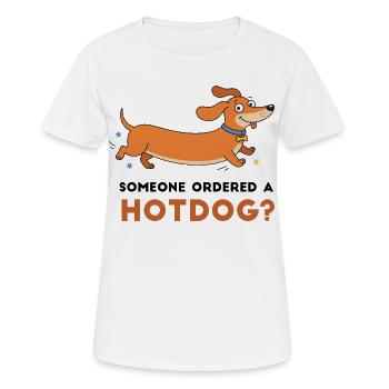 Hotdog? Verspielte Dackler-Illustration - Frauen T-Shirt atmungsaktiv - Weiß - Vorne - AI Model Female 172 dark (172cm)