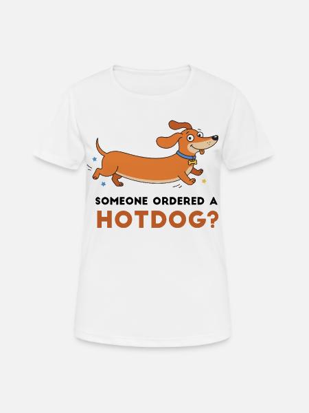 Hot dog? Playful Dachshund Illustration - Women's Breathable T-Shirt - white