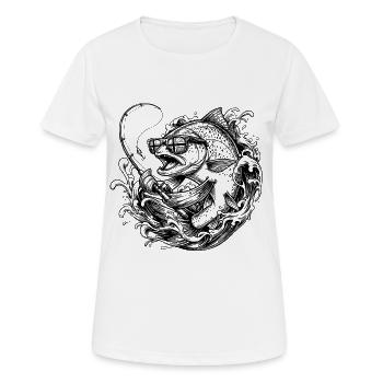 Hecht Norwegen Sonnenbrille Angel - Frauen T-Shirt atmungsaktiv - Weiß - Vorne - AI Model Female 172 dark (172cm)