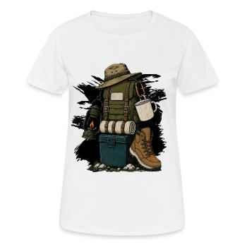 Wandern Motiv - Frauen T-Shirt atmungsaktiv - Weiß - Vorne - AI Model Female 172 dark (172cm)