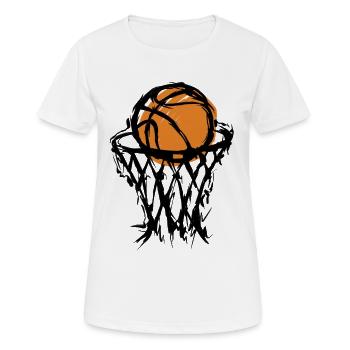 Basketball  - Frauen T-Shirt atmungsaktiv - Weiß - Vorne - AI Model Female 172 dark (172cm)