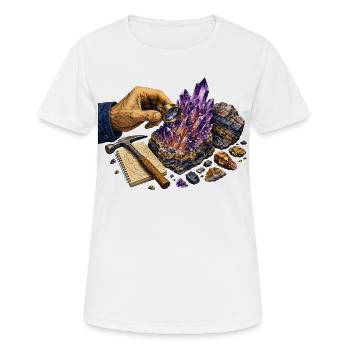 Geologie und violette Geoden - Frauen T-Shirt atmungsaktiv - Weiß - Vorne - AI Model Female 172 dark (172cm)